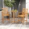 Natural Patio Teak Wood Outdoor Counter Height Bar Stool with Ergonomic Backrest